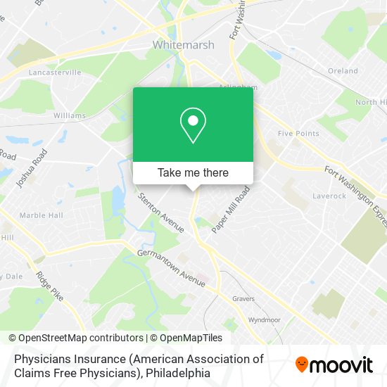 Physicians Insurance (American Association of Claims Free Physicians) map