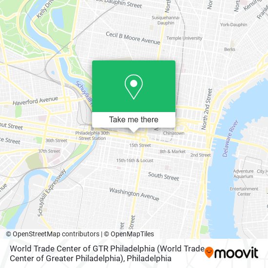 Mapa de World Trade Center of GTR Philadelphia