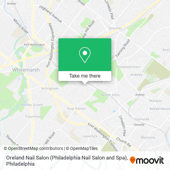 Mapa de Oreland Nail Salon (Philadelphia Nail Salon and Spa)