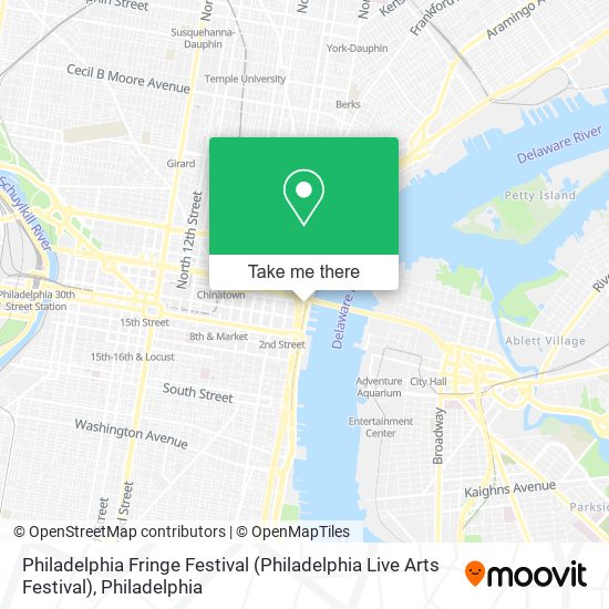 Mapa de Philadelphia Fringe Festival (Philadelphia Live Arts Festival)