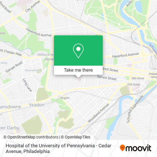 Hospital of the University of Pennsylvania - Cedar Avenue map