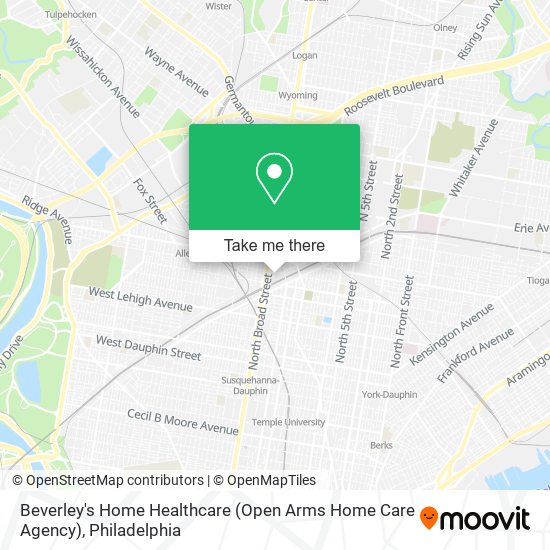 Mapa de Beverley's Home Healthcare (Open Arms Home Care Agency)
