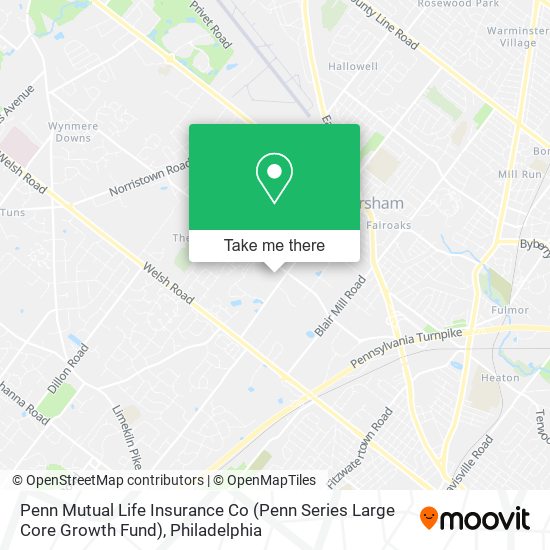 Penn Mutual Life Insurance Co (Penn Series Large Core Growth Fund) map