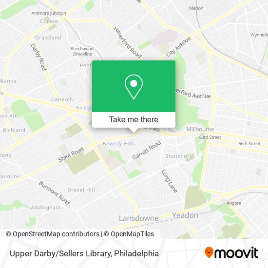 Upper Darby/Sellers Library map