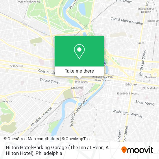 Mapa de Hilton Hotel-Parking Garage (The Inn at Penn, A Hilton Hotel)