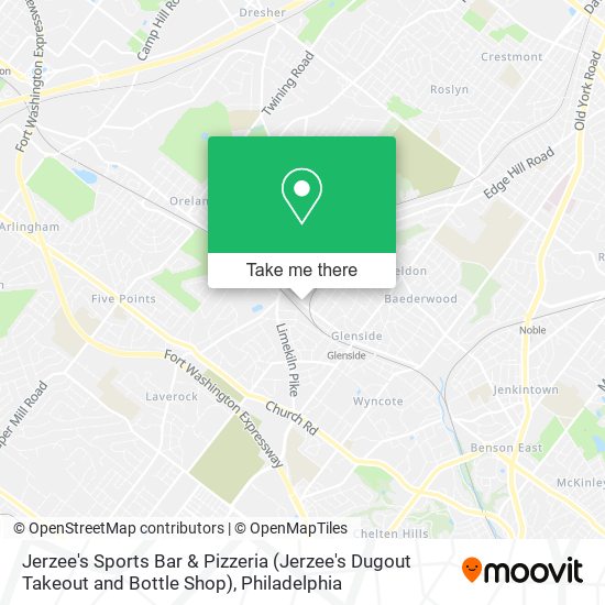 Jerzee's Sports Bar & Pizzeria (Jerzee's Dugout Takeout and Bottle Shop) map
