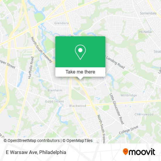 Mapa de E Warsaw Ave