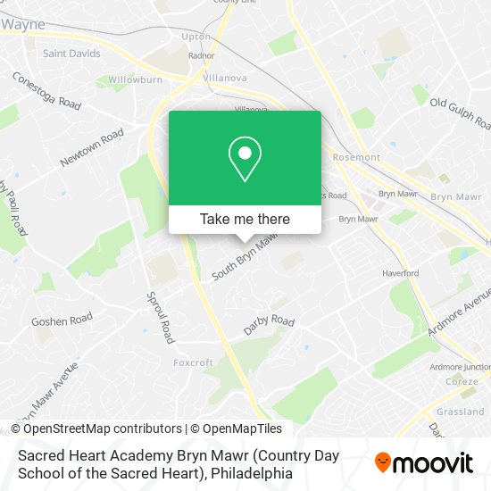 Sacred Heart Academy Bryn Mawr (Country Day School of the Sacred Heart) map
