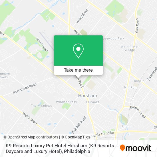 Mapa de K9 Resorts Luxury Pet Hotel Horsham (K9 Resorts Daycare and Luxury Hotel)