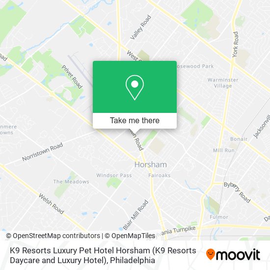 K9 Resorts Luxury Pet Hotel Horsham (K9 Resorts Daycare and Luxury Hotel) map