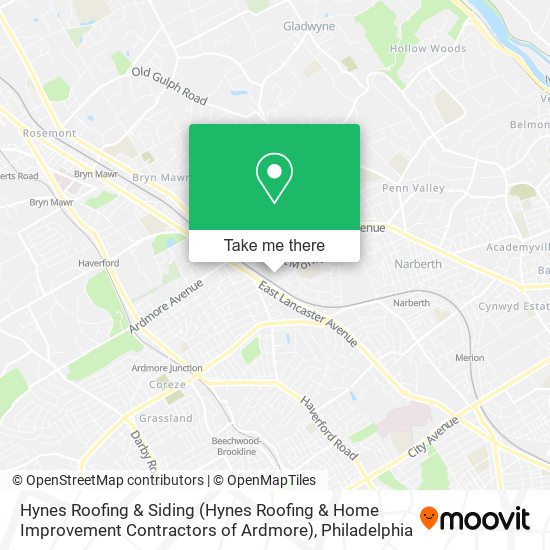 Mapa de Hynes Roofing & Siding (Hynes Roofing & Home Improvement Contractors of Ardmore)