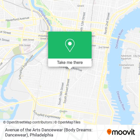 Avenue of the Arts Dancewear (Body Dreams: Dancewear) map