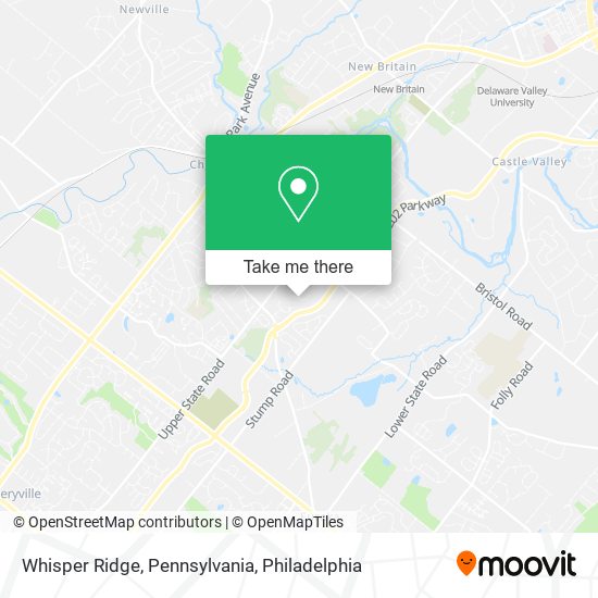 Mapa de Whisper Ridge, Pennsylvania