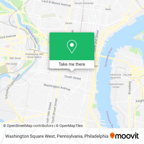 Washington Square West, Pennsylvania map
