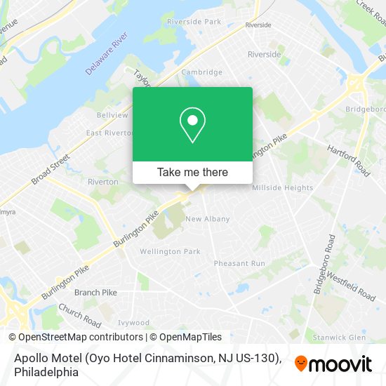 Mapa de Apollo Motel (Oyo Hotel Cinnaminson, NJ US-130)