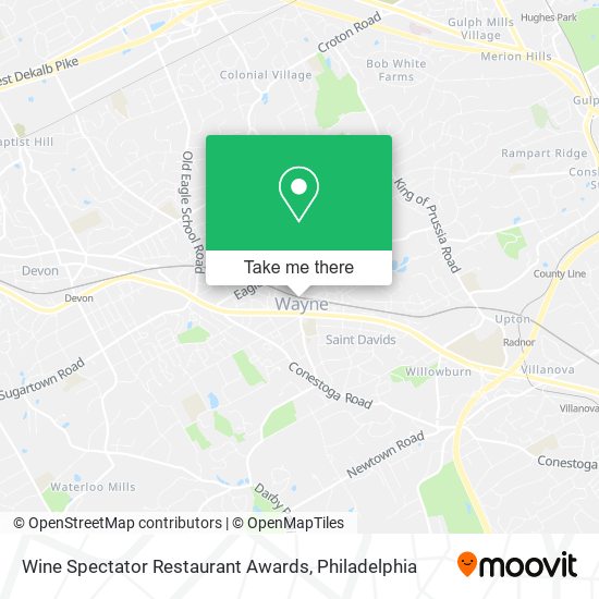 Mapa de Wine Spectator Restaurant Awards