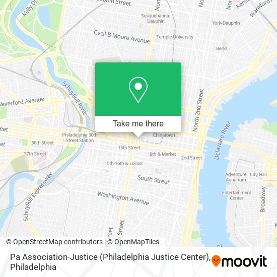 Pa Association-Justice (Philadelphia Justice Center) map