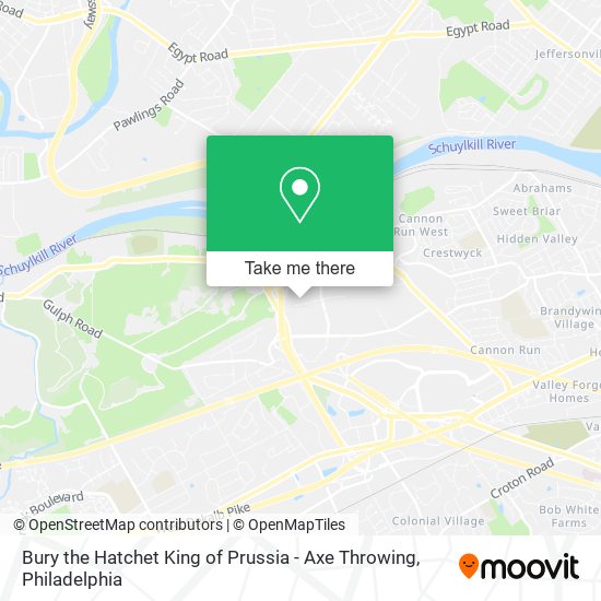 Bury the Hatchet King of Prussia - Axe Throwing map