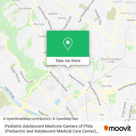 Pediatric Adolescent Medicine Centers of Phila (Pediactric and Adolescent Medical Care Center) map