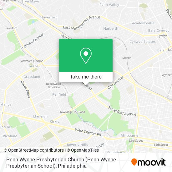 Penn Wynne Presbyterian Church map