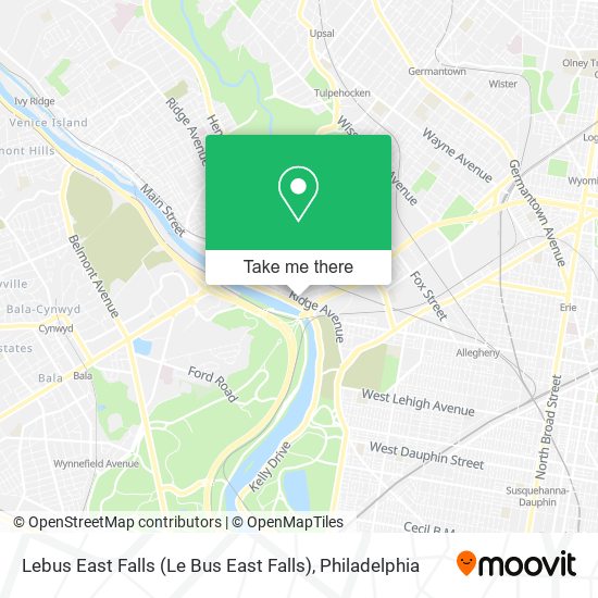 Mapa de Lebus East Falls (Le Bus East Falls)