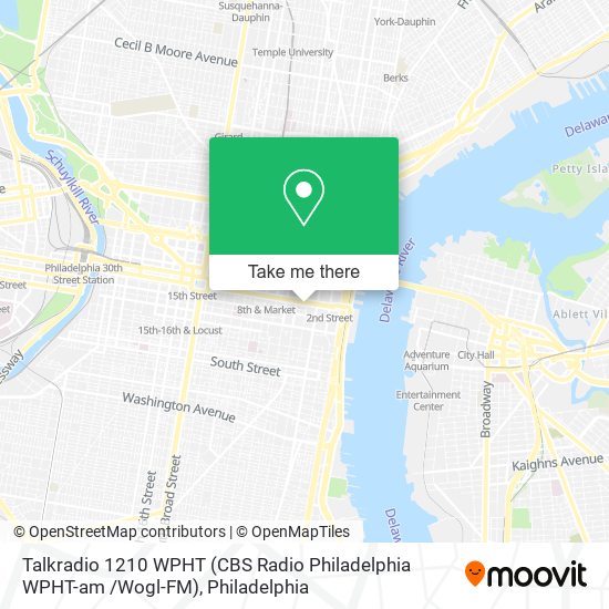 Talkradio 1210 WPHT (CBS Radio Philadelphia WPHT-am /Wogl-FM) map