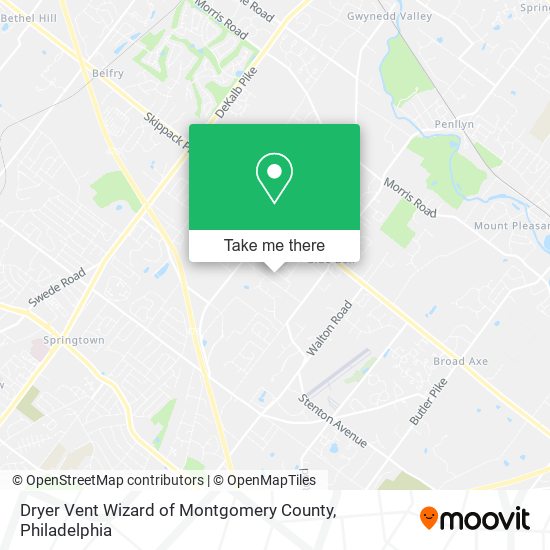 Dryer Vent Wizard of Montgomery County map