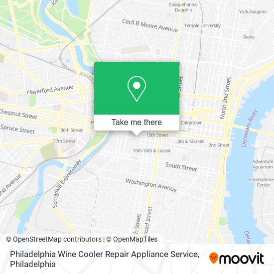 Mapa de Philadelphia Wine Cooler Repair Appliance Service