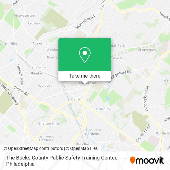 The Bucks County Public Safety Training Center map