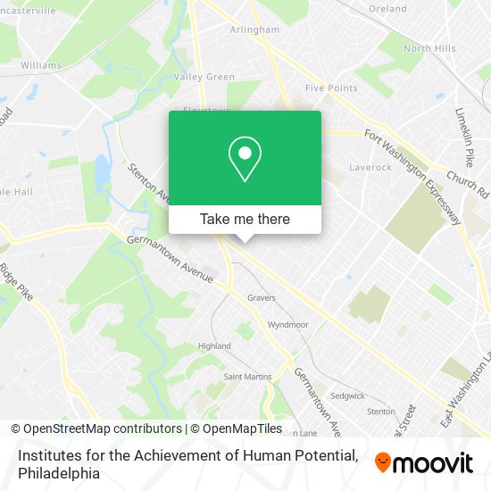 Institutes for the Achievement of Human Potential map