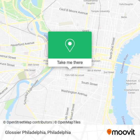 Mapa de Glossier Philadelphia