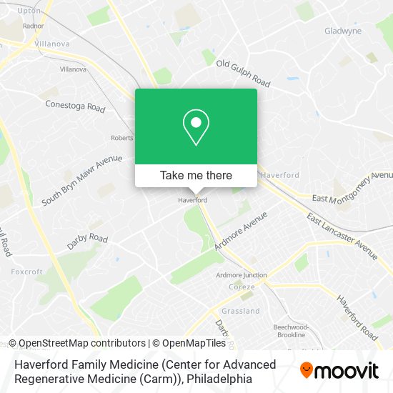 Haverford Family Medicine (Center for Advanced Regenerative Medicine (Carm)) map