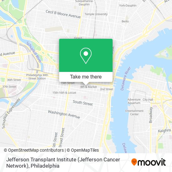 Mapa de Jefferson Transplant Institute (Jefferson Cancer Network)