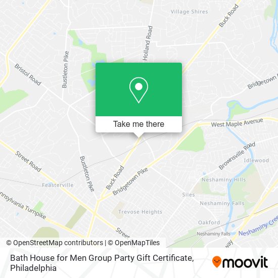 Bath House for Men Group Party Gift Certificate map