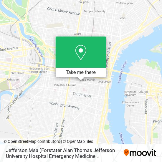 Mapa de Jefferson Msa (Forstater Alan Thomas Jefferson University Hospital Emergency Medicine Philadelphia)