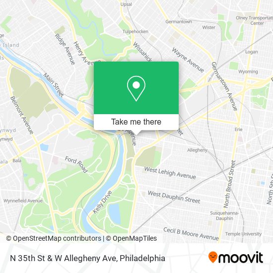N 35th St & W Allegheny Ave map