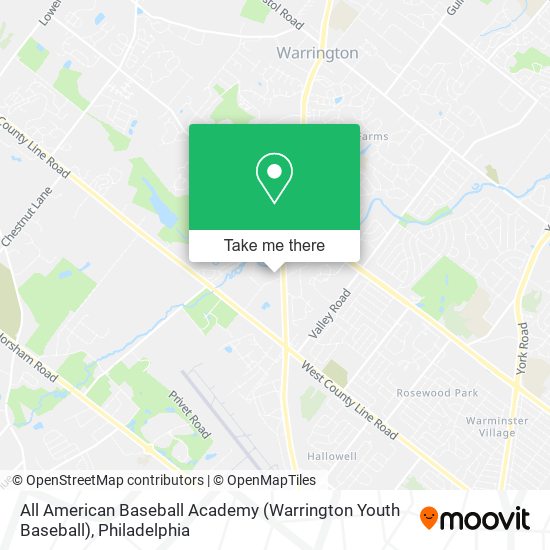 Mapa de All American Baseball Academy (Warrington Youth Baseball)