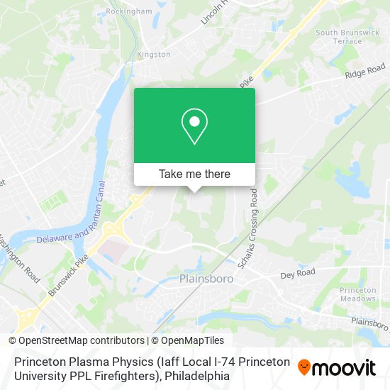 Mapa de Princeton Plasma Physics (Iaff Local I-74 Princeton University PPL Firefighters)