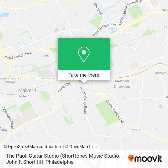 Mapa de The Paoli Guitar Studio (Shorttones Music Studio. John F. Short III)