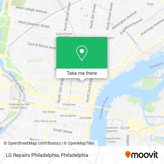LG Repairs Philadelphia map