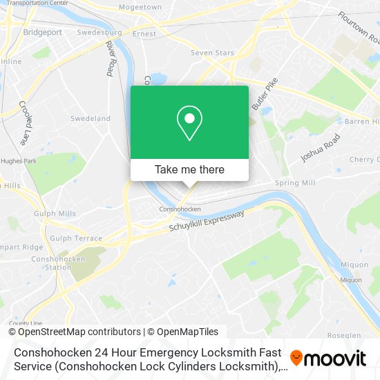 Conshohocken 24 Hour Emergency Locksmith Fast Service (Conshohocken Lock Cylinders Locksmith) map