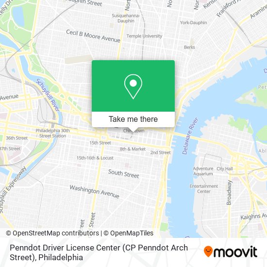Penndot Driver License Center (CP Penndot Arch Street) map