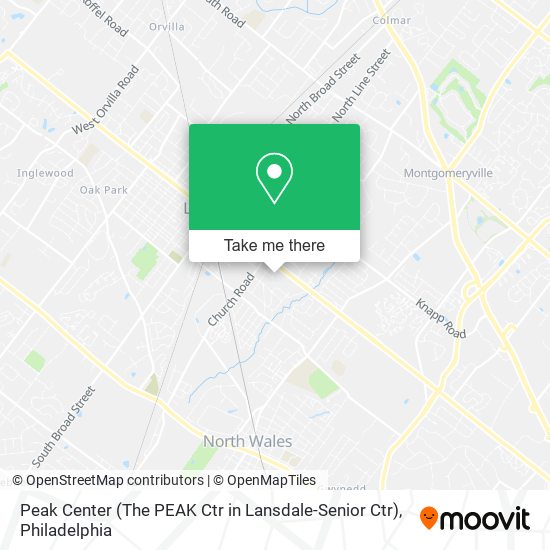 Peak Center (The PEAK Ctr in Lansdale-Senior Ctr) map
