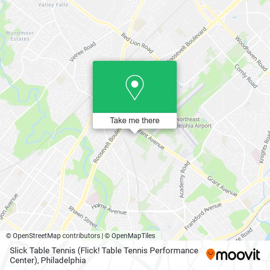 Mapa de Slick Table Tennis (Flick! Table Tennis Performance Center)