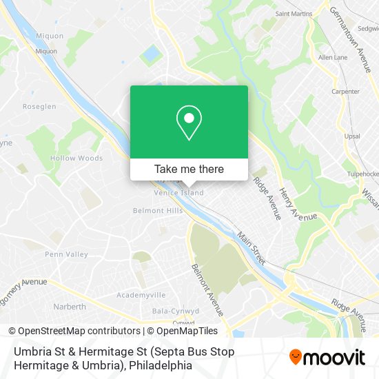 Mapa de Umbria St & Hermitage St (Septa Bus Stop Hermitage & Umbria)
