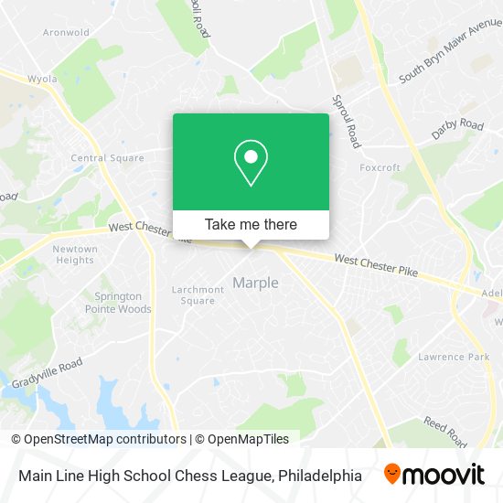 Mapa de Main Line High School Chess League