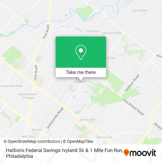 Mapa de Hatboro Federal Savings Ivyland 5k & 1 Mile Fun Run