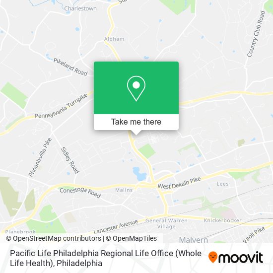 Mapa de Pacific Life Philadelphia Regional Life Office (Whole Life Health)