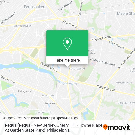 Regus (Regus - New Jersey, Cherry Hill - Towne Place At Garden State Park) map