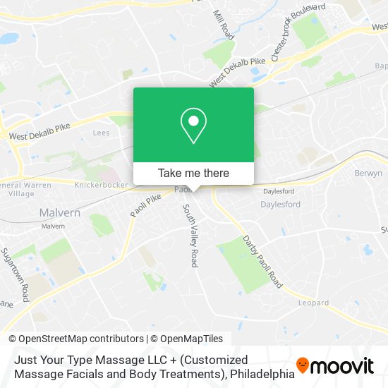 Mapa de Just Your Type Massage LLC + (Customized Massage Facials and Body Treatments)